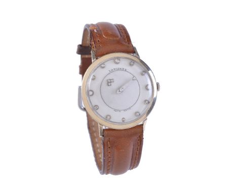 Longines-Wittnauer, ref. 1017, Gold coloured and diamond mystery wrist watch, no. 667972, circa 1950 Movement: Cal. 19.4, man