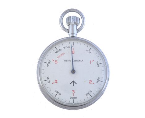 Nero Lemaina, Military, Sonar Timer, Chrome-plated base metal stopwatch with seconds and yards indication, Ref. 0552/520-9365