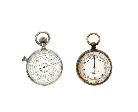 Bouchers Calculator,   Steel circular pocket slide rule, circa 1900   Case: Steel three piece case   Size: 52mm   Signed: Dia