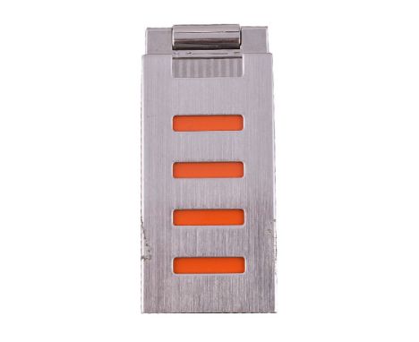 S. T. Dupont, D-Light, a white metal lighter, no. 1C3AY72, with sliding case and reeded decoration, 7cm high