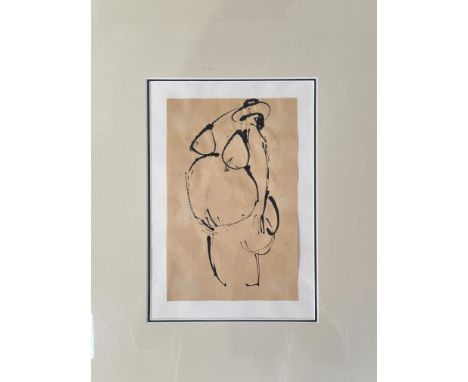 Late 19th early 20th Scottish School, Sketch of Figure, oak glazed mounted frame, unsigned, (19.5cm x 13cm)