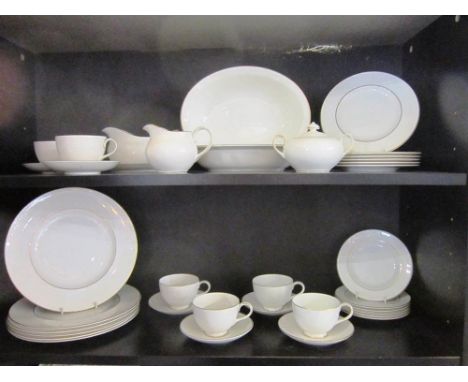 A ROYAL DOULTON CLASSICS PART DINNER AND TEA SERVICE in the Langdale Gold H5288 pattern. Comprising of six salad plates, six 
