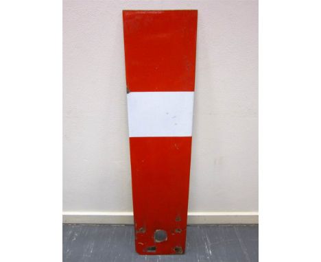A GREAT WESTERN RAILWAY ENAMEL SEMAPHORE HOME SIGNAL ARM one flanged edge marked 'G.W.R. B 517', 122.5cm long.