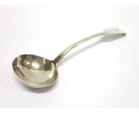 A WILLIAM IV SILVER SAUCE LADLE by Mary Chawner, London 1835, fiddle pattern, crested, 17.5cm long, 55g (1.7 troy ozs) gross