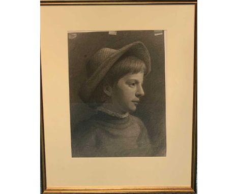 H Ward (19th century), portrait of a boy, bears Examined School of South Kensington blind stamp 'ESK' (lower left); signed 'H