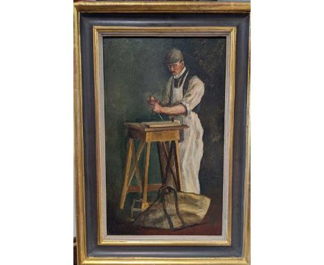Portrait of a carpenteroil on board36 x 21.5cm47 x 32cm framed