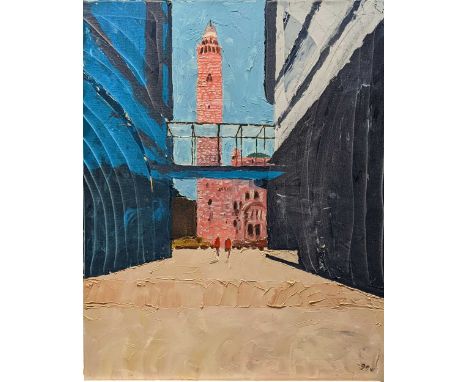 George West (British 1927-2021) A collection of pictures: Outfall rig, pastel and bodycolour on paper, signed with initials '