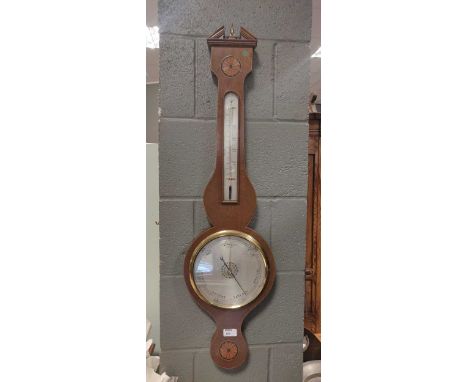 An Edwardian mahogany banjo barometer, 96cm