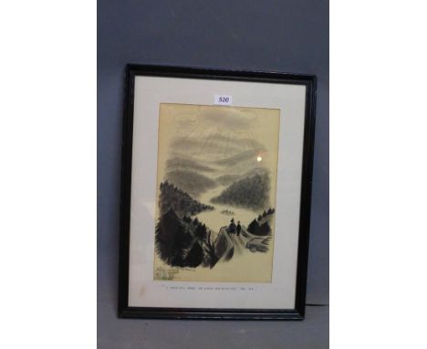 Whitney Darrow, original cartoon sketch, titled 'It Certainly Makes One Realise How Insignificant You Are', 38 x 26cm 