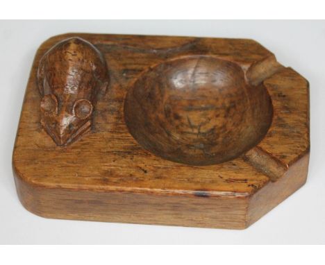 A Robert "Mouseman" Thompson oak ashtray, length 10.5cm. 