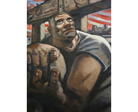 •PETER HOWSON OBE (Scottish b. 1958)  BRIDGE TO NOWHERE  Oil on canvas, signed, 122 x 91.5cm (48 x 36")