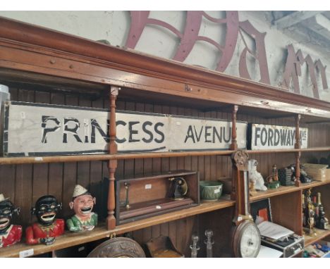 Two vintage road signs; 'Fordway Ave' &amp; 'Princess Avenue'. 