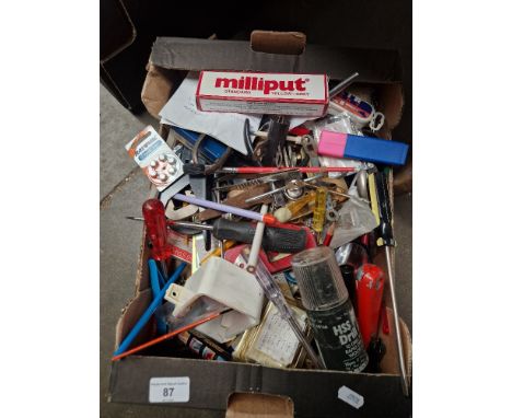 A box of tools, screw drivers etc.