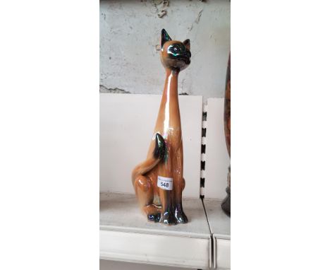 A mid 20th century lustre ware ceramic cat by Jema of Holland. 