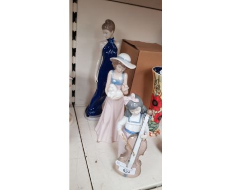 Nao - 3 figurines: ‘Elegance’ (Special Edition) issued 2014, 31cm high designed by Francisco Catala (no. 1831), ‘Pampered Poo