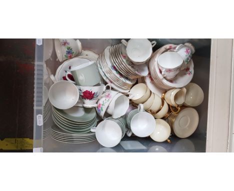 Assorted tea wares etc. including Royal Worcester Sheraton, vintage Royal Albert and a deco coffee set - all made in England
