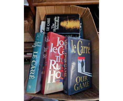 A box of John Le Carre novels including first edition of 'Tinker, Taylor, Soldier, Spy' etc.
