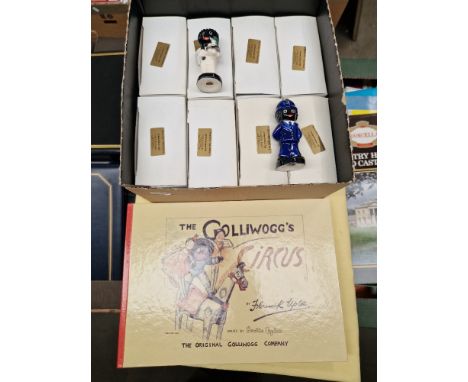 A group of eight Carlton Ware figures and 'The Gollywogg's Circus' book. Note:- These items are listed on the basis they are 