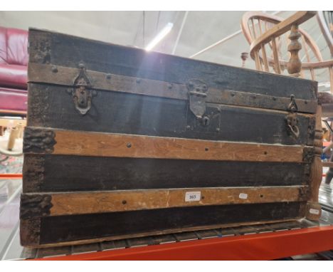 An early 20th century travel trunk. 