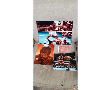 Boxing ephemera including signed photograph, other photographs including Mike Tyson, ticket, etc.