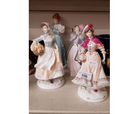 4 Royal Worcester figurines - Ltd Ed Baker’s Wife 1255/5000, Noëlle 420/9500, Masquerade and Upstairs Downstairs - The Lady o