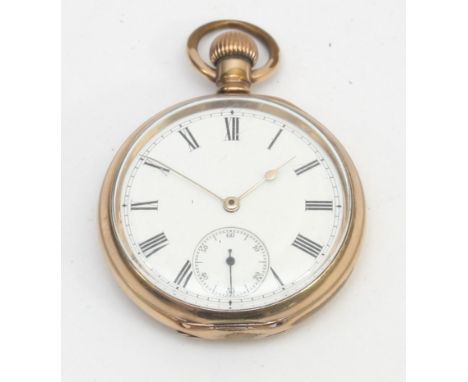 Waltham Traveller, a gold plated keyless wind open face pocket watch, working when catalogued
