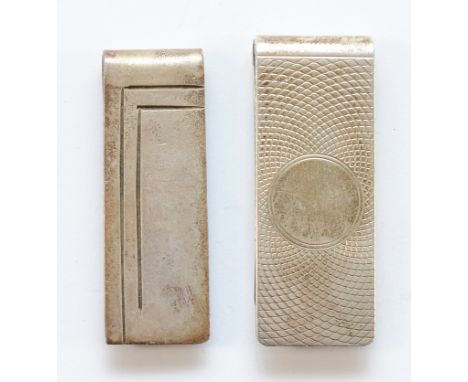 A silver money clip, Birmingham 1989, together with another 925 Mexican silver money clip, 29gm.
