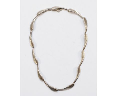 Hermann Siersbol, Denmark, a 925 silver panel necklace, 36cm, 20g