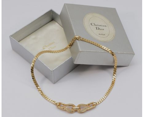Christian Dior, a gilt metal gemset necklace, 27g