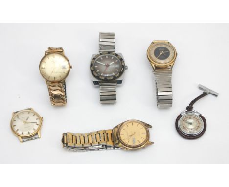 Timex Electric stainless steel world day/date gentleman's wristwatch, rotating bezel, spares or repair, Seiko 5, a Rotary dat