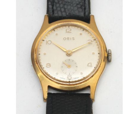 Oris, a gold plated manual wind gentleman's wristwatch, 32mm, case, working when catalogued