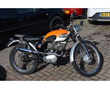 1960 Triumph T20 Tiger Cub street scramblerRegistration number EAS 276Frame number T 20-62948Engine number T 64878Present own