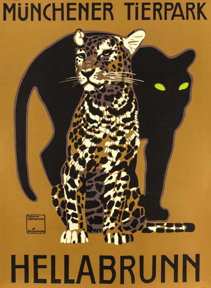 Ludwig Hohlwein 1874 1949 Nach Munchener Tierpark Hellabrunn Plakat Druck Munchen Obpach