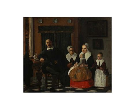 ATTRIBUTED TO ESAIAS BOURSSE (AMSTERDAM 1631-1672) (AMSTERDAM 1631-1672)Portrait of a family in an interioroil on canvas, lai