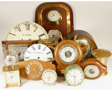 A collection of mid 20th century and later clocks, to include mantel clocks, carriage clocks, desk clocks, wall clocks, clock