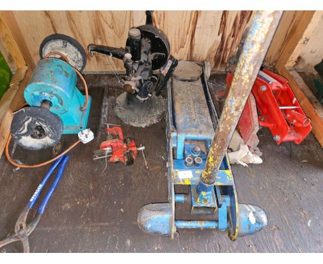 2 x Trolley Jacks and other tools. 