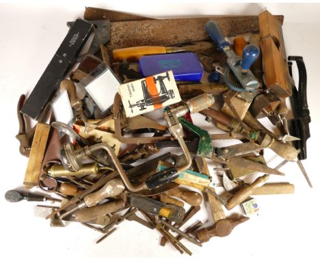 A collection of early 20th century and later carpenters hand tools, in three boxes. (3) 