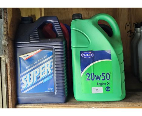 6 x 5 Lt of engine oil, 10 20, 20-50. 
