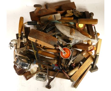 A collection of early 20th century and later carpenters hand tools, in three boxes. (3) 