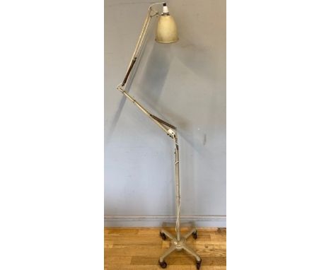 A mid 20th century free standing anglepoise light by Herbert Terry &amp; Sons Redditch England, 200cm tall (extended) 