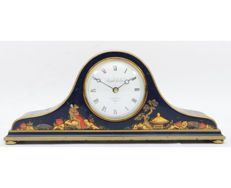 An oriental 8 day lacquered mantel clock, 35 x 7 x 12.5cm. 