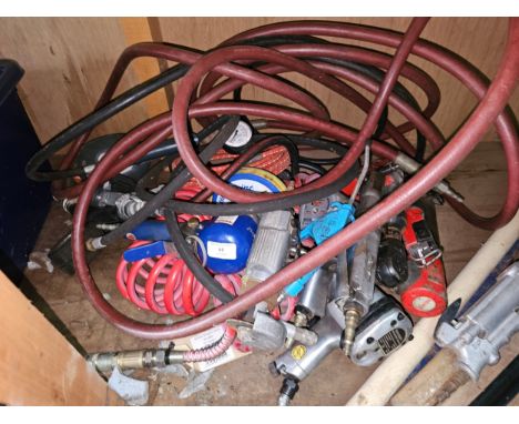 A collection of air tools. 