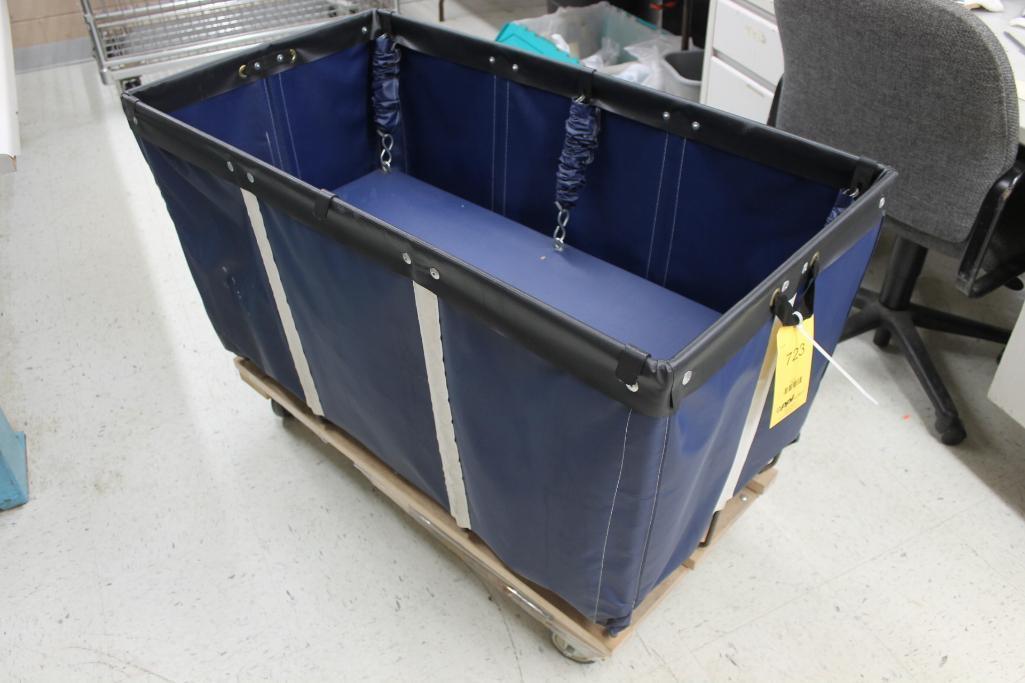 Laundry Cart on Wheels, Spring Loaded for Easy Access to Load