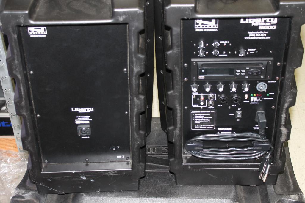 LOT Anchor Liberty Platinum 8000 PA System, with (2) Speakers/Stand