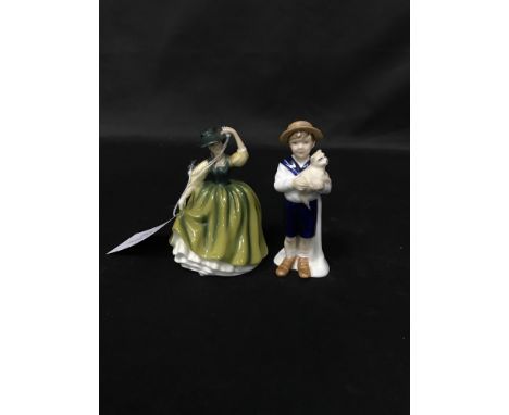 ROYAL DOULTON FIGURE OF KAREN, HN 3270; along with five other Royal Doulton figures including Rebecca, Special Friend, Southe