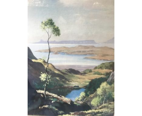 RAILWAY INTEREST, a framed print of a stream train on West Highland Line between Lochailort and Arisaig by M. Douglas MacLeod