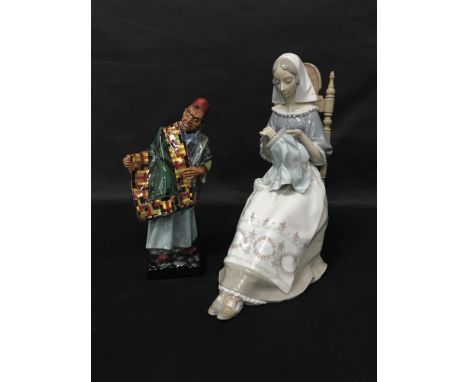 SIX CERAMIC FIGURES, including Royal Doulton and Lladro examples