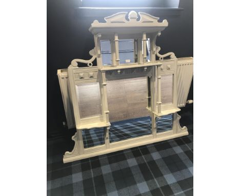 PAINTED OAK OVER-MANTEL MIRROR