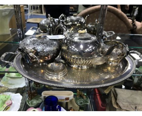 FIVE PIECE PLATED TEA SERVICE
