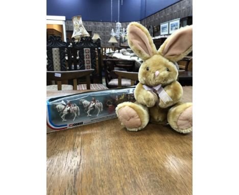 CORGI 1902 STATE LANDAU - SILVER JUBILEE 1977, along with a poodle Pelham puppet and a collection of teddy bears